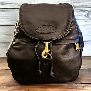L.L. Bean Black Leather Backpack